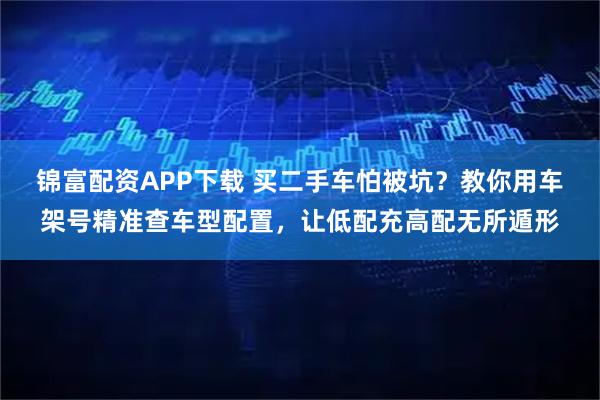 锦富配资APP下载 买二手车怕被坑？教你用车架号精准查车型配置，让低配充高配无所遁形